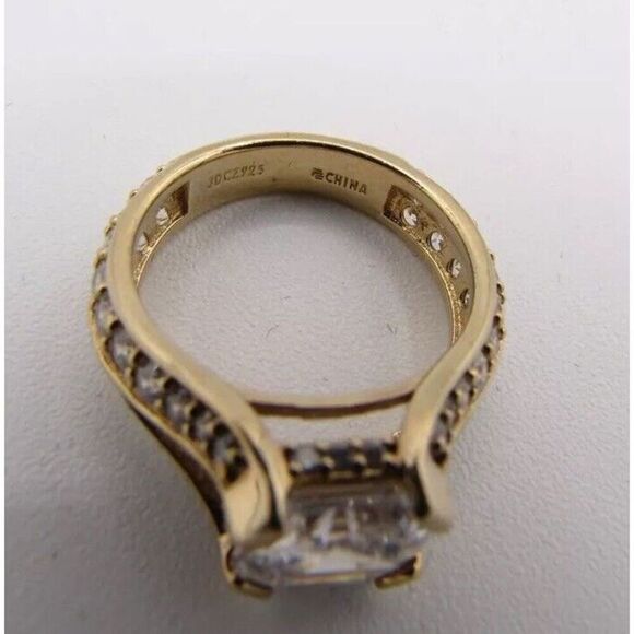 Princess Cut Cubic Zirconia Ring Sterling Silver .925 Size 5 - Picture 4 of 4